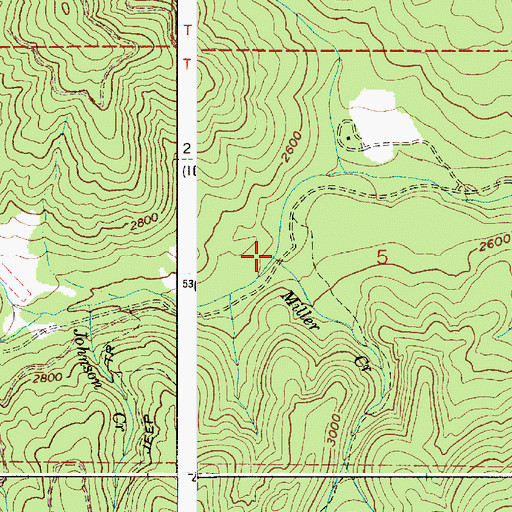 Topographic Map of Miller Creek, ID
