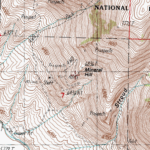 Topographic Map of Mineral Hill, ID