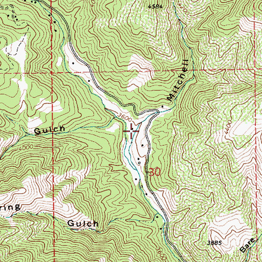 Topographic Map of Mitchell Gulch, ID