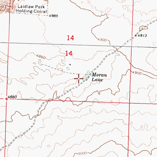 Topographic Map of Moran Lake, ID