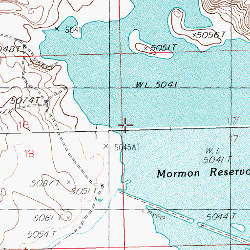 Topographic Map of Mormon Reservoir, ID