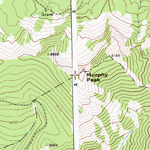 Topographic Map of Murphy Peak, ID