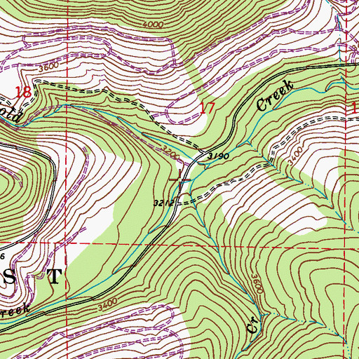 Topographic Map of Muskegon Creek, ID