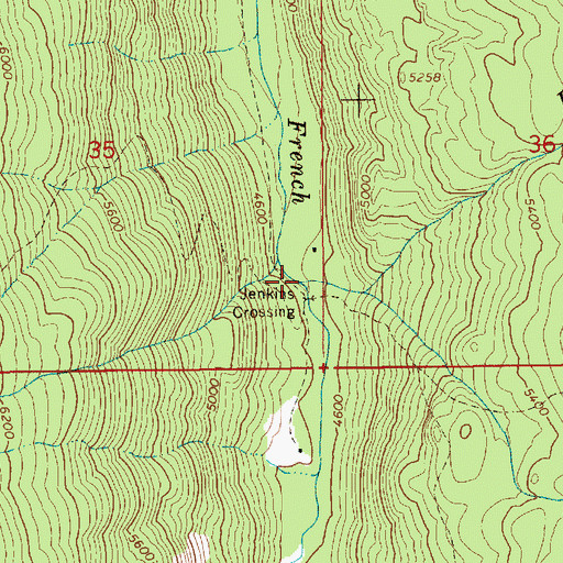 Topographic Map of North Creek, ID
