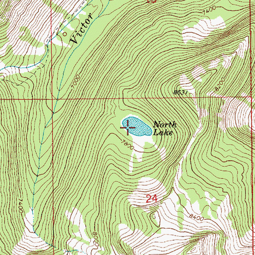 Topographic Map of North Lake, ID