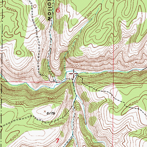 Topographic Map of North Moody Creek, ID