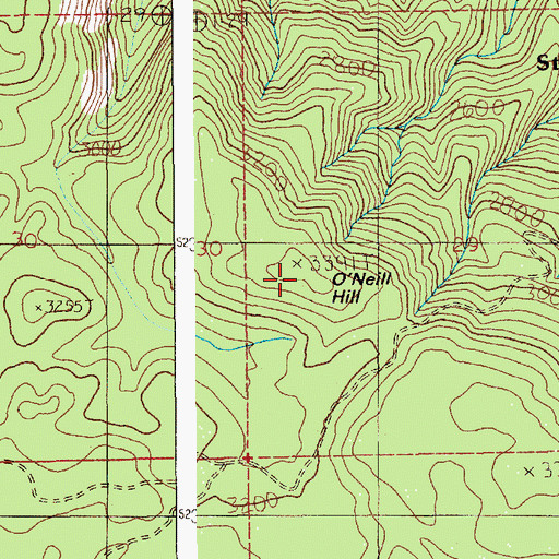 Topographic Map of O'Neill Hill, ID
