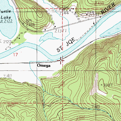Topographic Map of Omega, ID