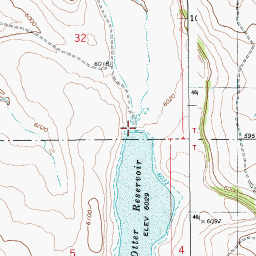 Topographic Map of Otter Reservoir, ID