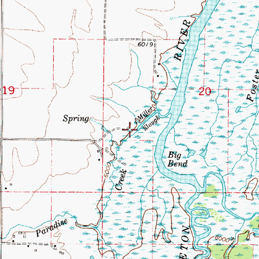 Topographic Map of Paradise Creek, ID