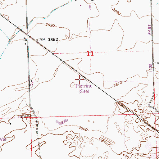 Topographic Map of Perrine, ID