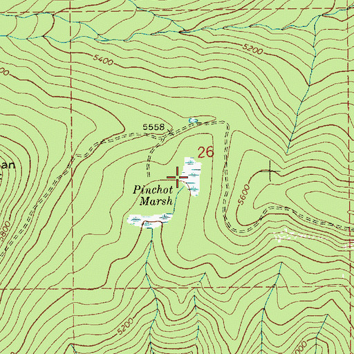 Topographic Map of Pinchot Marsh, ID