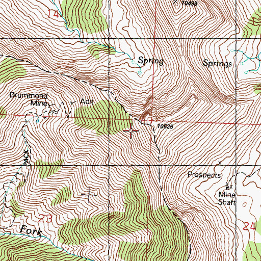 Topographic Map of Pioneer Mountain, ID