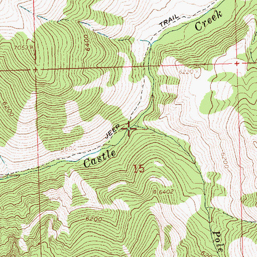 Topographic Map of Pole Creek, ID