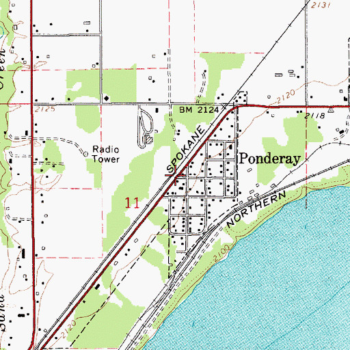 Topographic Map of Ponderay, ID
