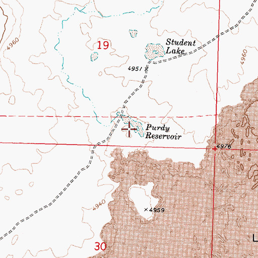 Topographic Map of Purdy Reservoir, ID