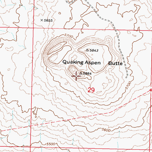 Topographic Map of Quaking Aspen Butte, ID