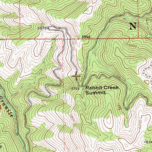 Topographic Map of Rabbit Creek Summit, ID