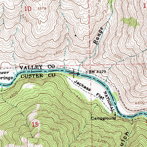 Topographic Map of Range Creek, ID