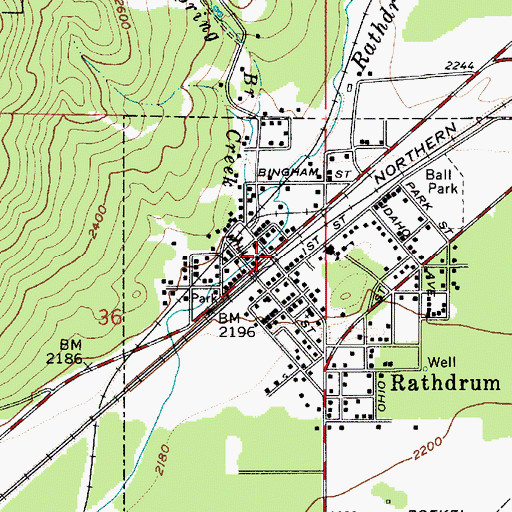 Topographic Map of Rathdrum, ID