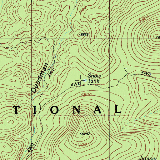 Topographic Map of Snow Tank, AZ