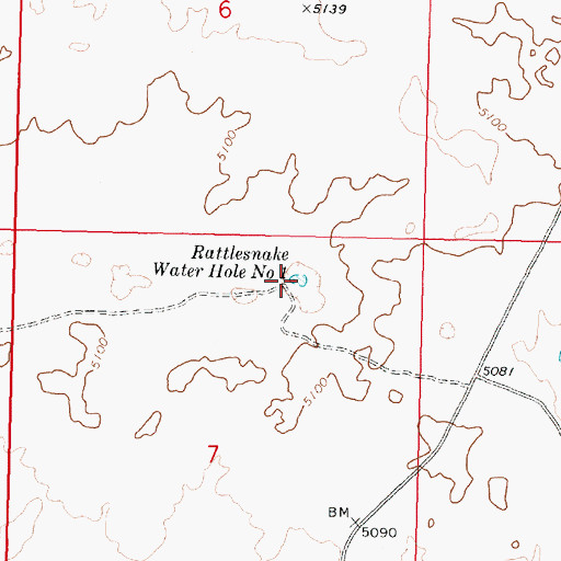 Topographic Map of Rattlesnake Water Hole Number One, ID