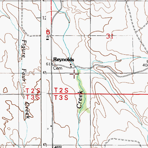 Topographic Map of Reynolds, ID