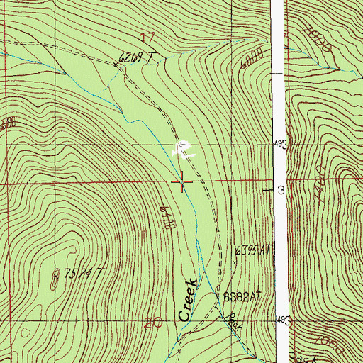 Topographic Map of Rice Peak Trail, ID