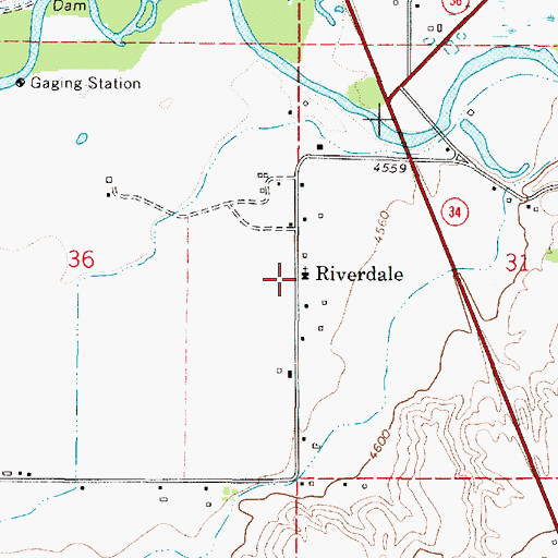 Topographic Map of Riverdale, ID
