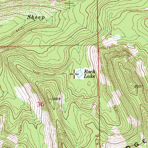 Topographic Map of Rock Lake, ID