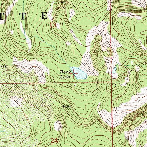 Topographic Map of Rock Lake, ID