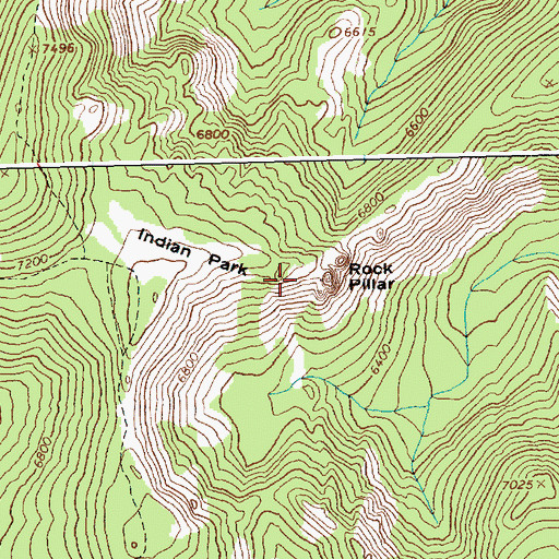 Topographic Map of Rock Pillar, ID
