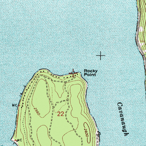 Topographic Map of Rocky Point, ID