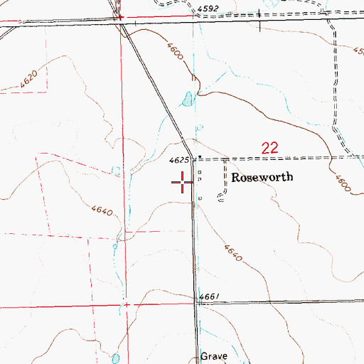 Topographic Map of Roseworth, ID
