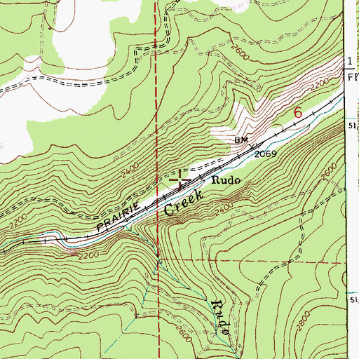 Topographic Map of Rudo, ID