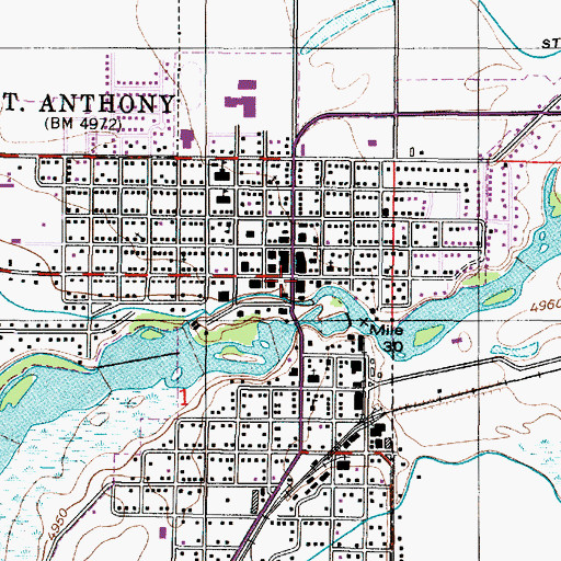 Topographic Map of Saint Anthony, ID