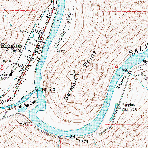 Topographic Map of Salmon Point, ID