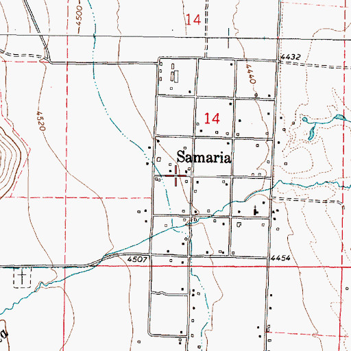 Topographic Map of Samaria, ID