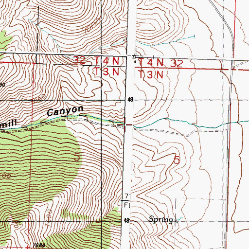 Topographic Map of Sawmill Canyon, ID