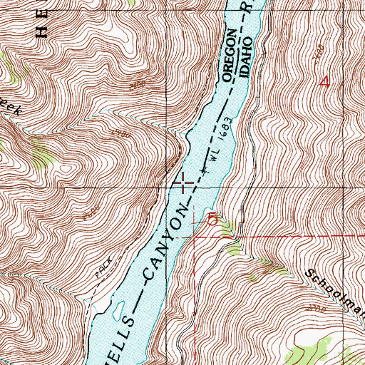 Topographic Map of Schoolmam Gulch, ID
