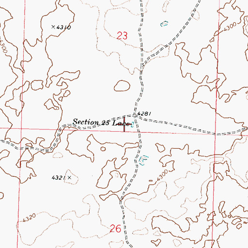 Topographic Map of Section Twenty-Five Lake, ID