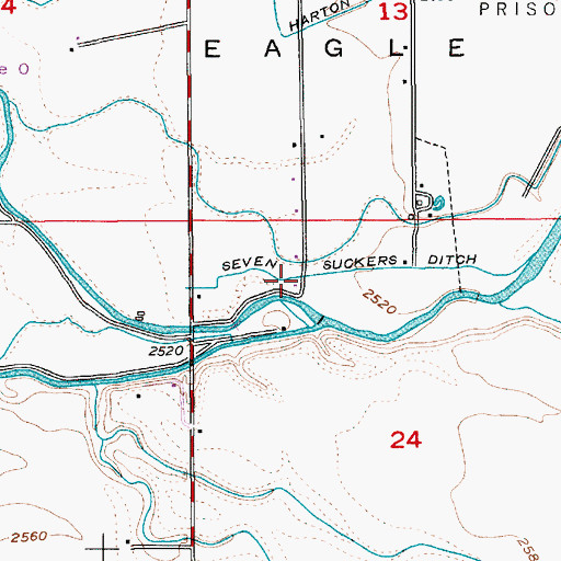 Topographic Map of Seven Suckers Ditch, ID