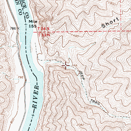 Topographic Map of Short Canyon, ID