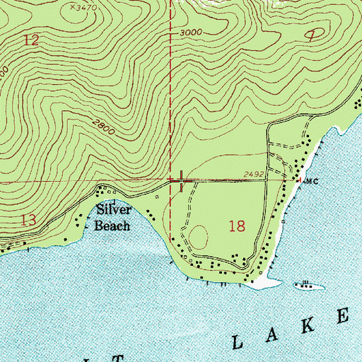 Topographic Map of Silver Beach, ID