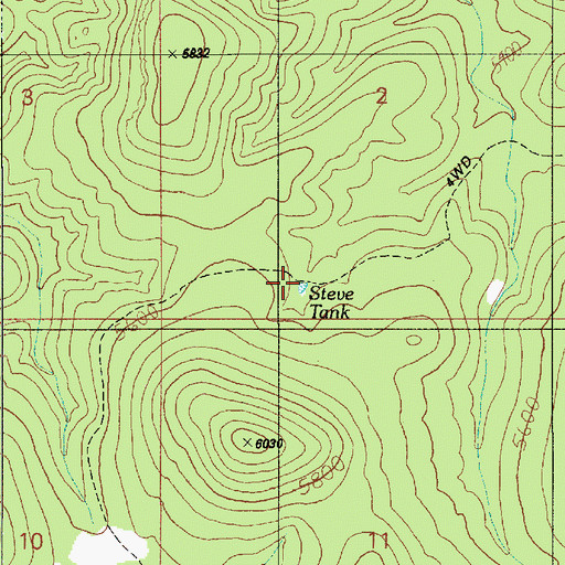 Topographic Map of Steve Tank, AZ