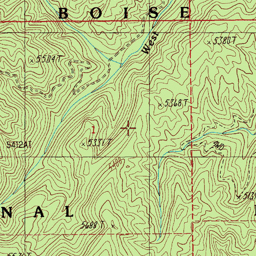Topographic Map of Sixmile Trail, ID