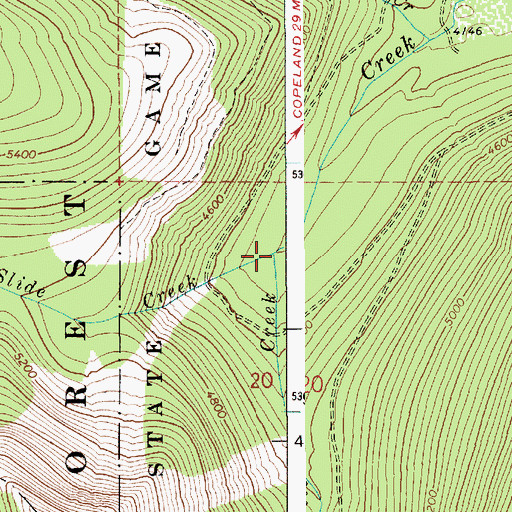 Topographic Map of Slide Creek, ID