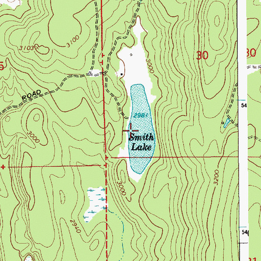 Topographic Map of Smith Lake, ID