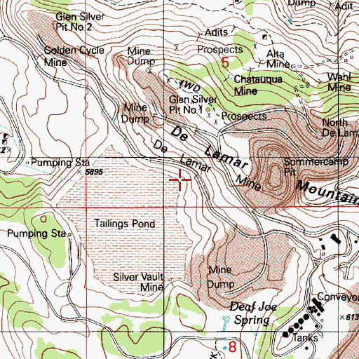 Topographic Map of Sommercamp Mine (historical), ID
