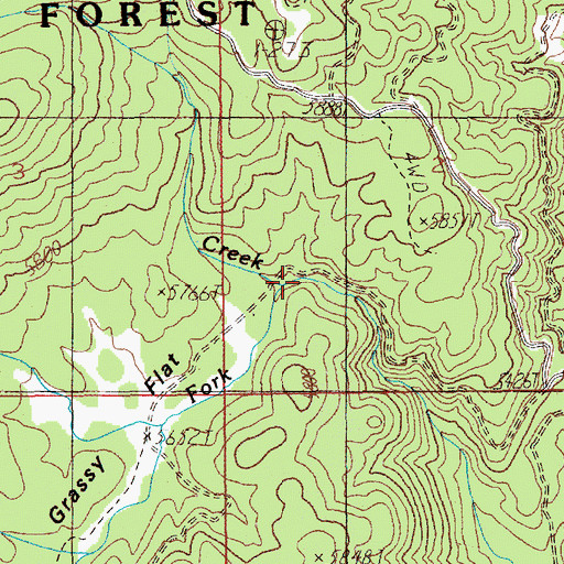 Topographic Map of South Fork Fawn Creek, ID